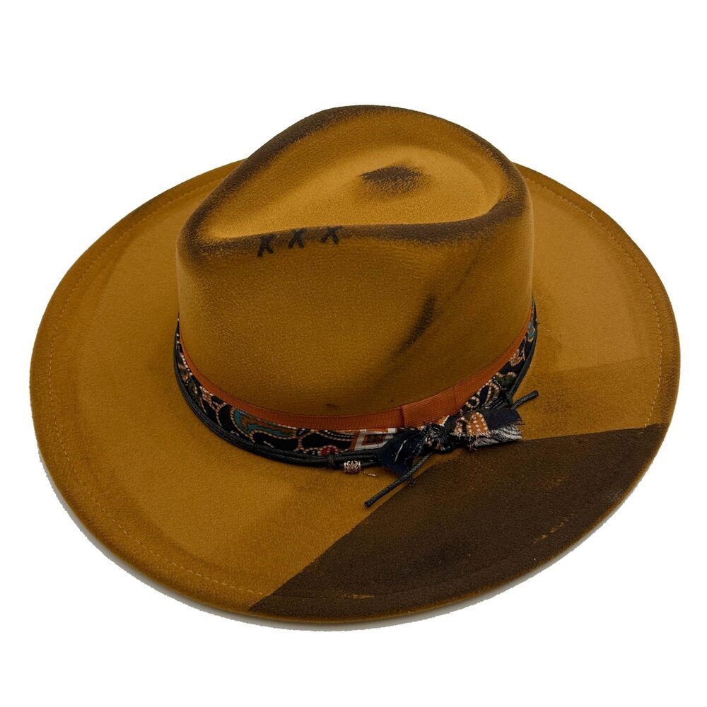 9085 Classic Wide Brim Fedora Hat Man Floppy Panama Hat Western Felt